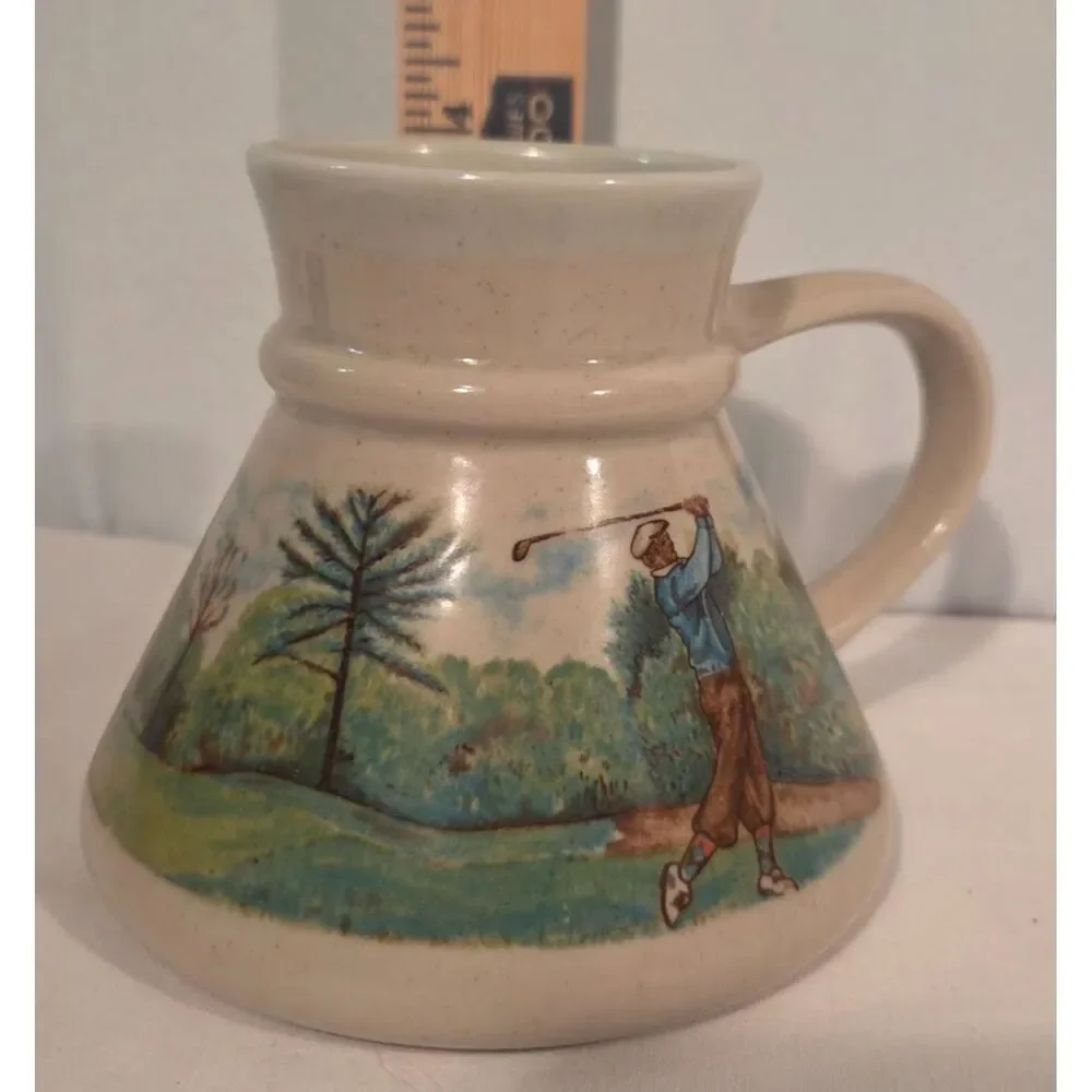 Vintage Otagiri Japan Golfer Mug Golf Scene Coffee Cup